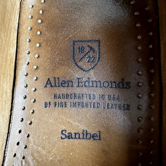Allen Edmonds Sanibel Penny Loafers Slip On Round Toe Leather Caramel Brown 8.5D main image 5